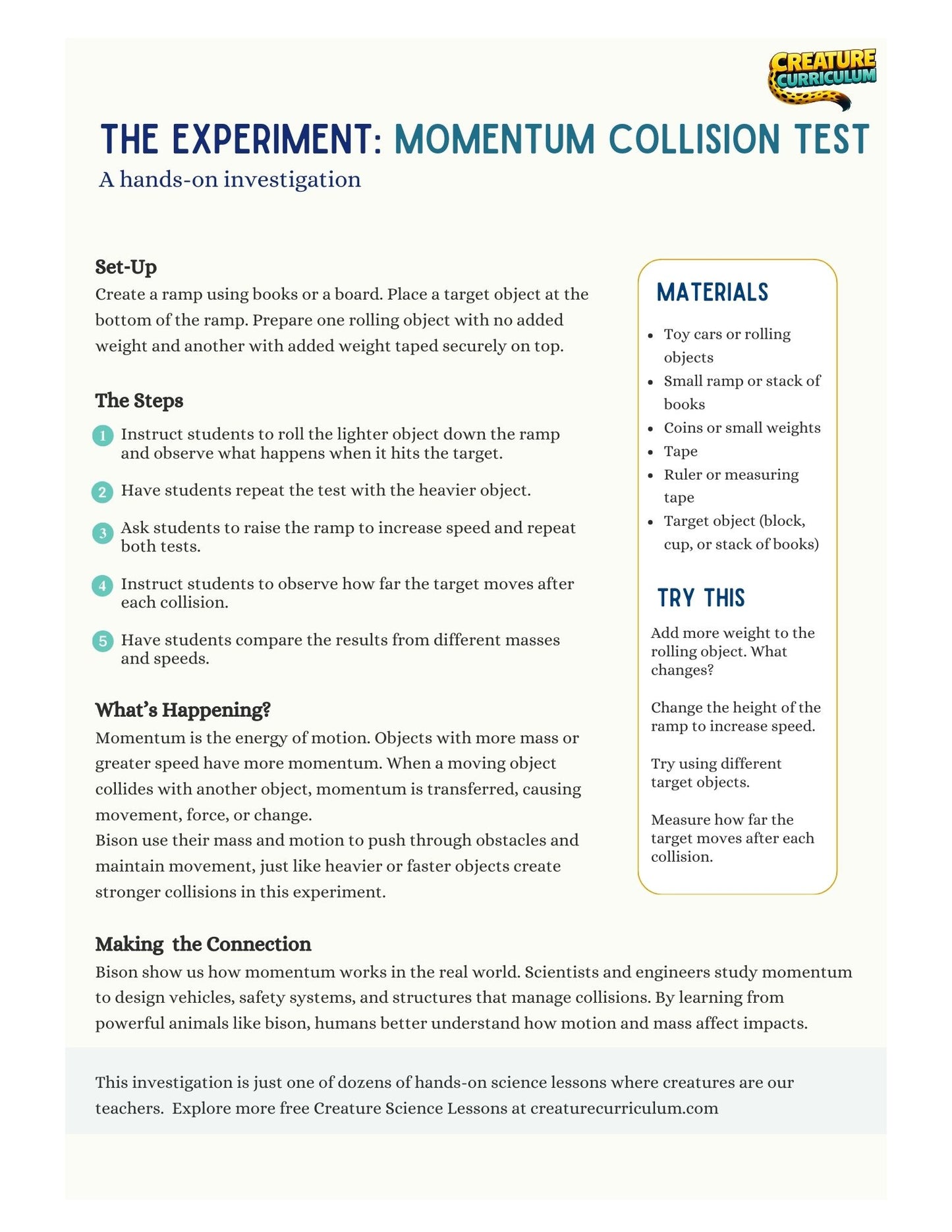 Momentum and Collisions - Bison