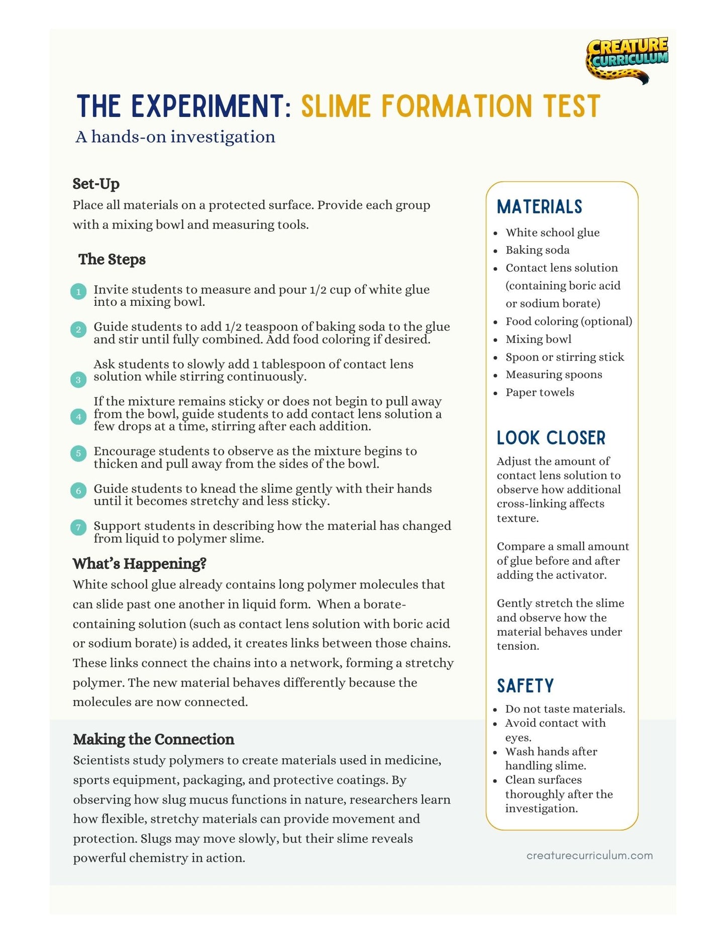 Polymers & Chemical Reactions- Slugs