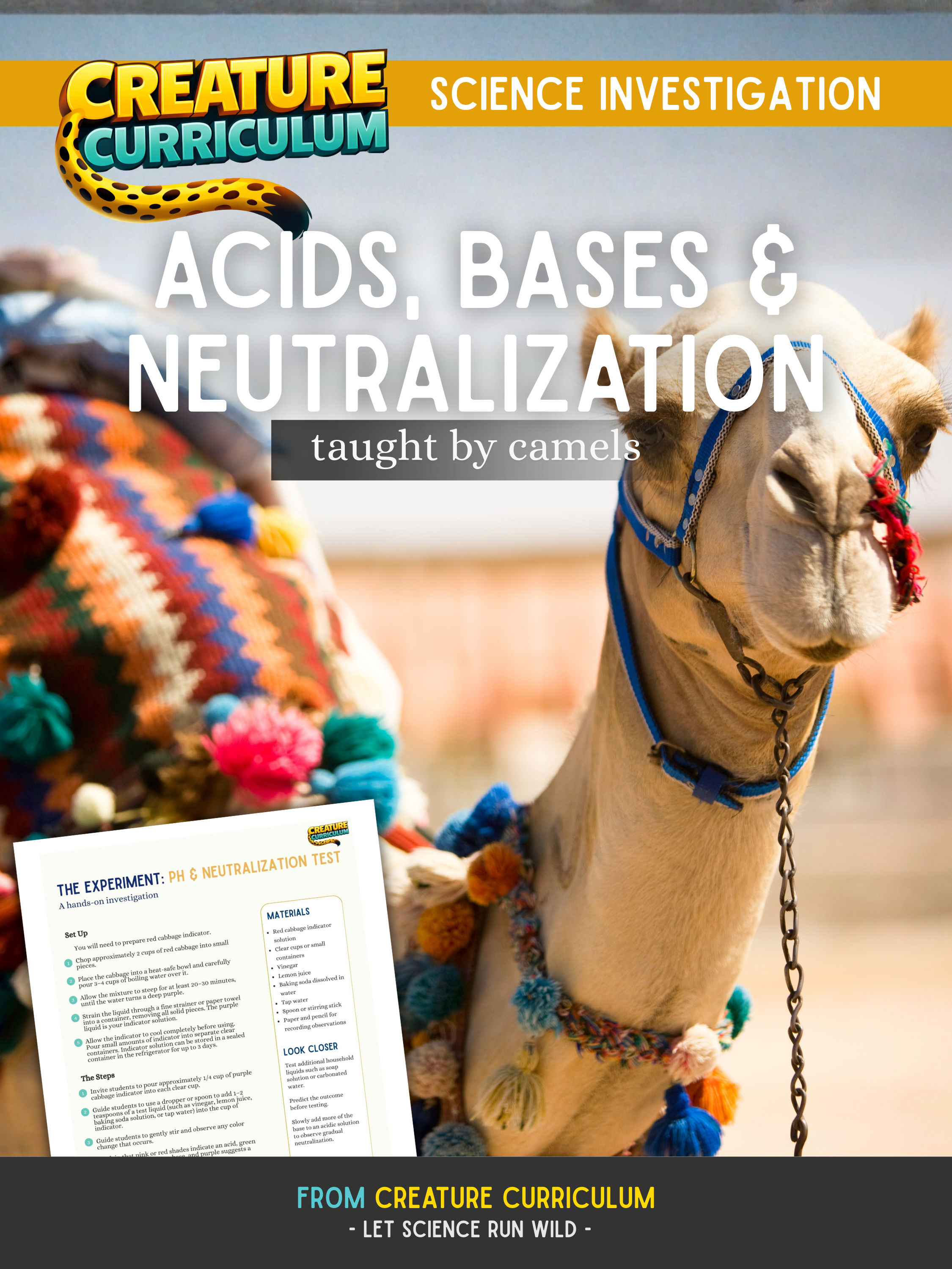 Acids, Bases and Neutralization Reactions - Camels – Creature Curriculum