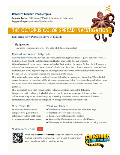 Diffusion and Particle Motion - Octopuses