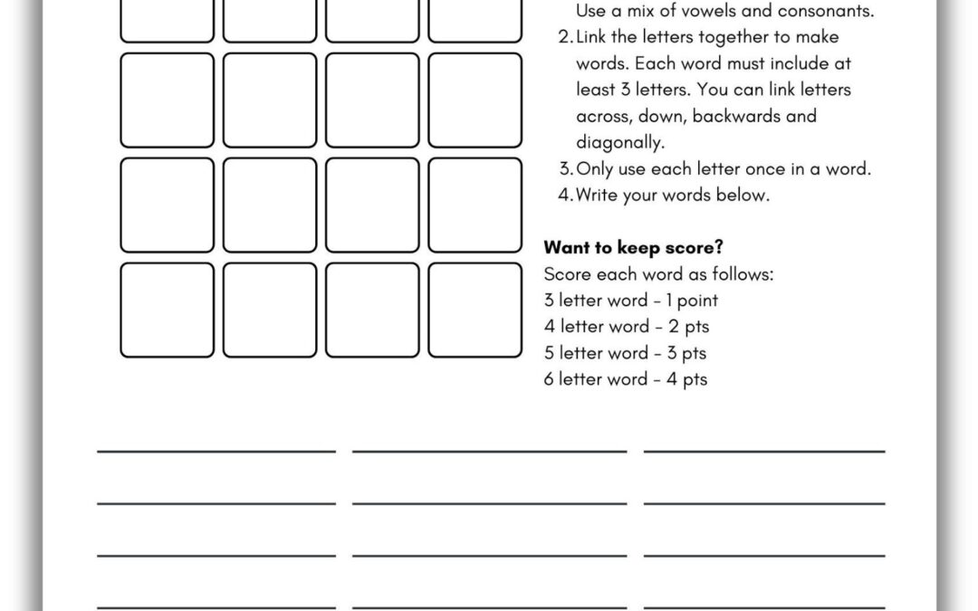 Letter Puzzle Template