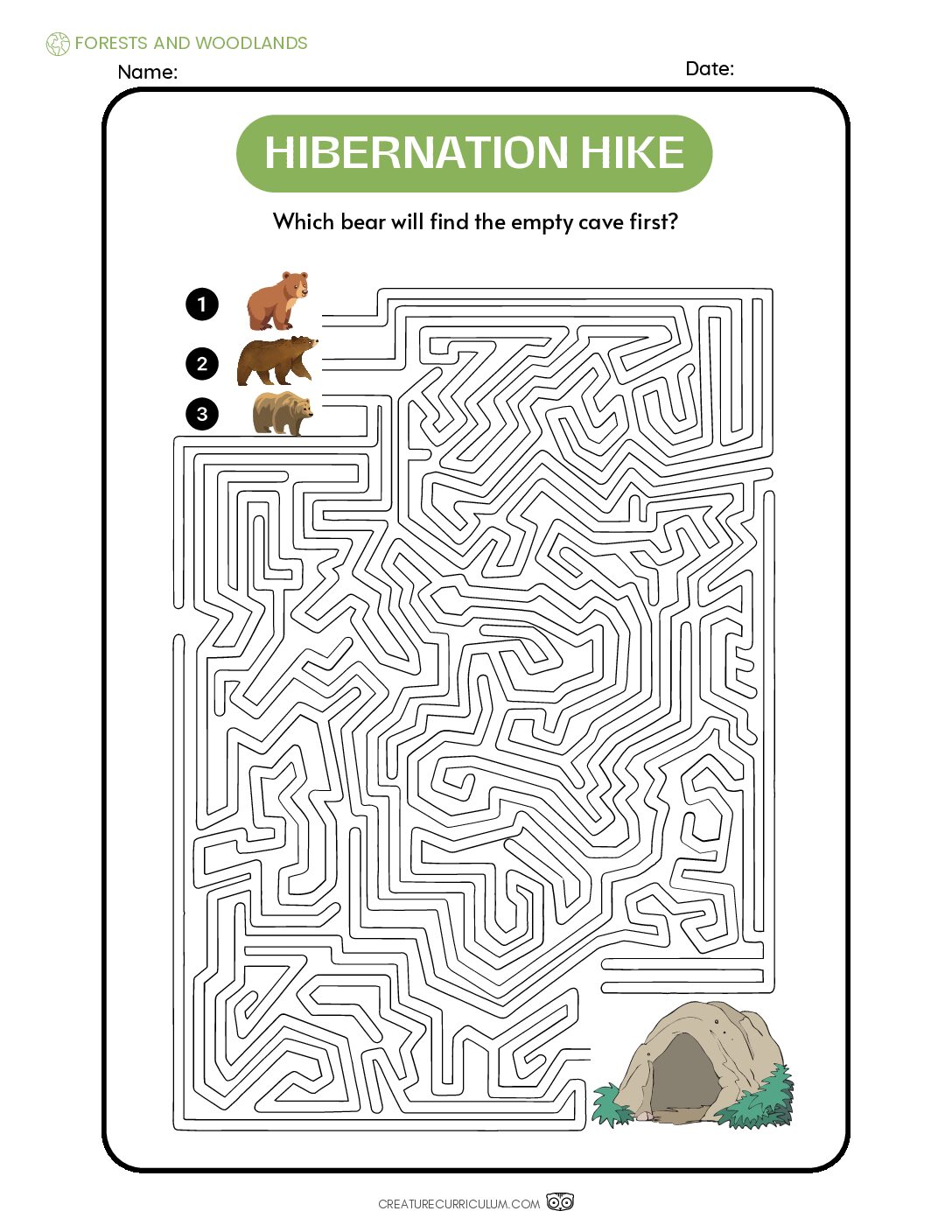 Hibernation Hike Maze