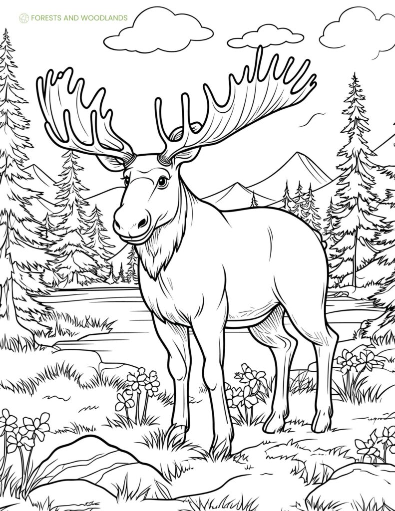 Moose Coloring Sheet